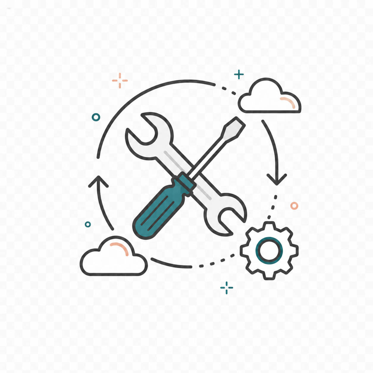 Website maintenance tools illustration
