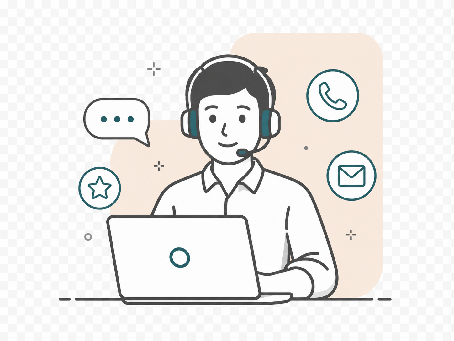 Priority support headset illustration