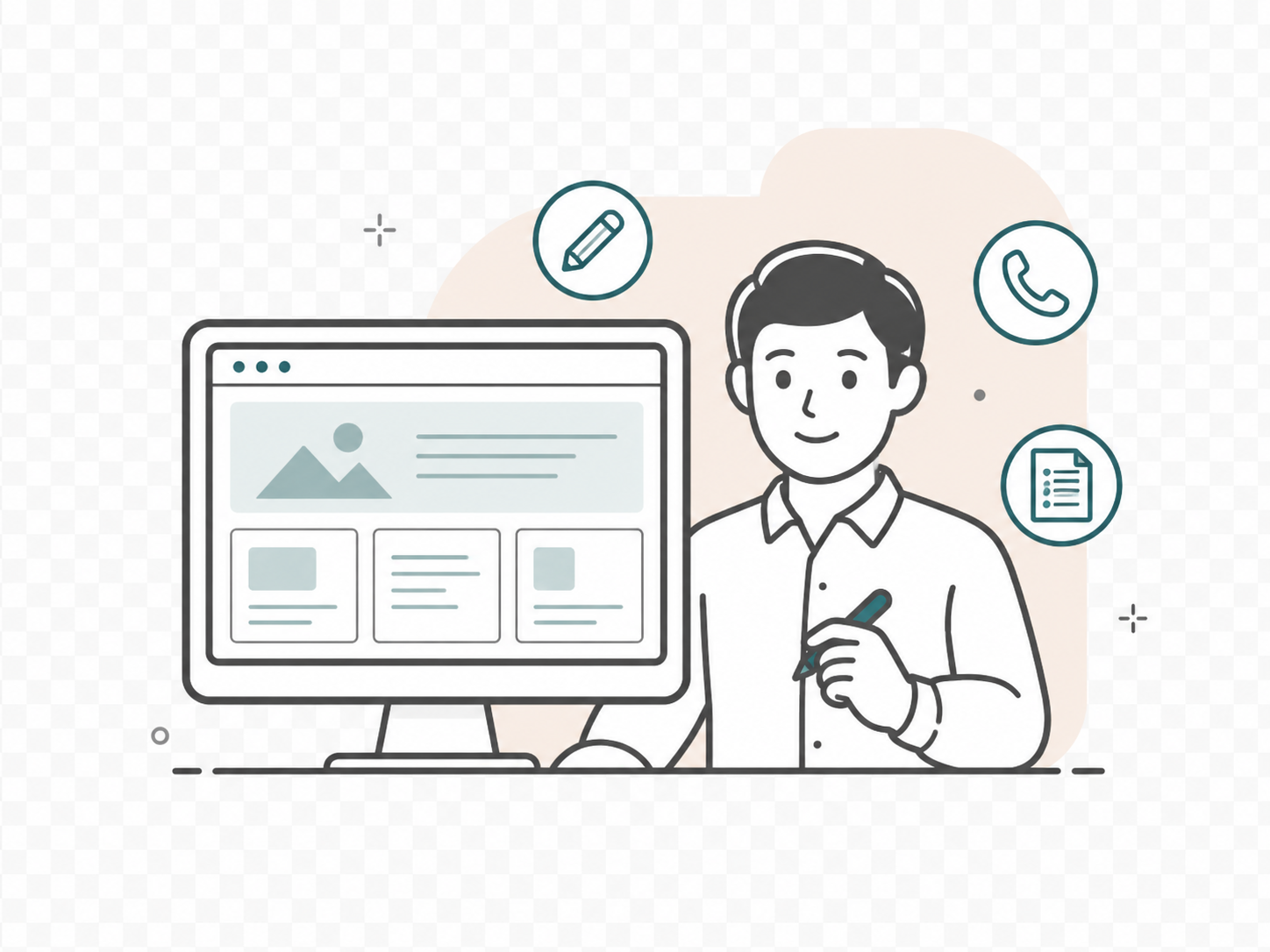 Website consultation and website build illustration